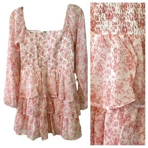 NWT Madden NYC Junior’s Floral Ruffle Dress Sz M